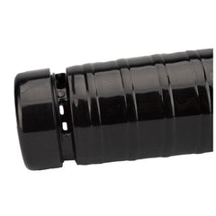 a close up of a black plastic tube