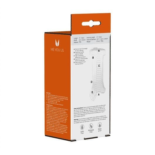 Ripple Dual End Stroker Male Masturbator - Transparent