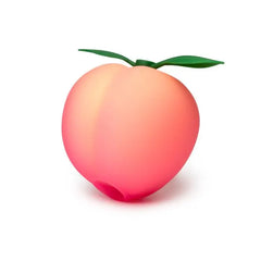 Romp Pink Peach silicone clitoral vibrator with suction and vibration functions, shown with textured silicone head and control buttons.
