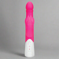 Thumbnail for a pink and white rabbit vibrator on a gray background