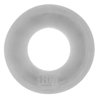 Detailed display of the Hunkyjunk HUJ C Ring - Oxball in grey, illustrating the stylish design and comfort-focused innovation of this silicone cock ring.