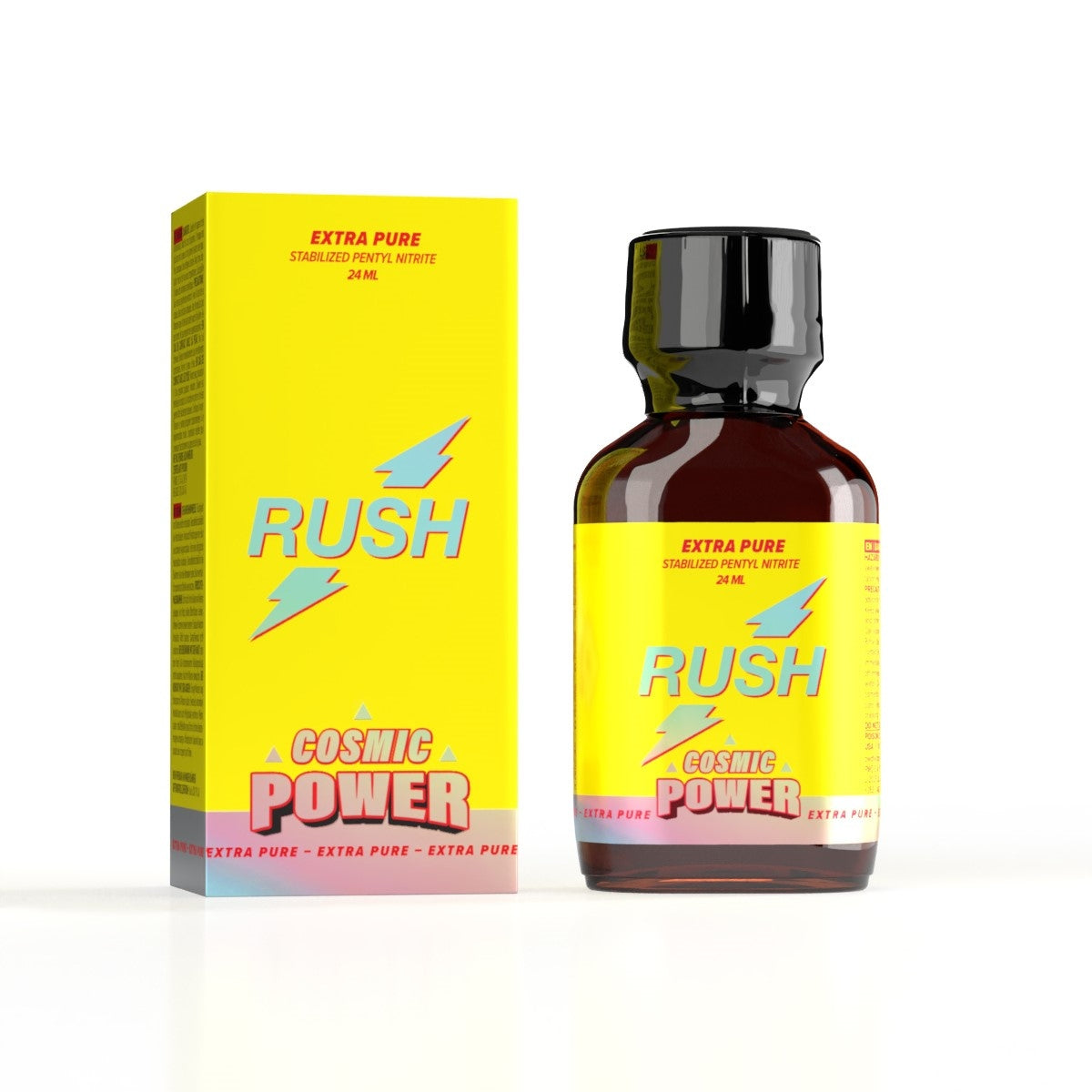 Rush Cosmic Power 24ml Pentyl Nitrate leather cleaner bottle with label and cap, displayed on a neutral background.