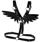 Thumbnail for Women’s Gothic PU Leather Angel Wings Harness Belt, Adjustable Body Bra for Cosplay & Parties