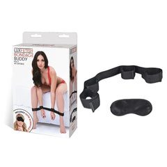 Illustration of the Lux Fetish Bondage Buddy in use, enabling couples to explore new angles of intimacy.