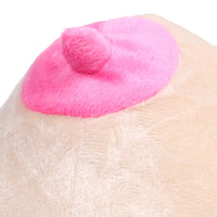 Boob Pillow - Plush Cushion with Pink Nipples, 24 x 37 x 19 cm, Soft 100% Polyester