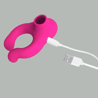 Clitoral Suction Cock Ring with Dual Stimulator – 7 Suction & 7 Vibration Modes