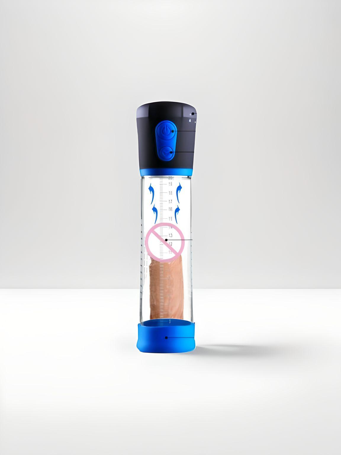 POWER UP Electric Penis Pump Extender in use, featuring the vacuum suction mechanism for optimal enlargement and pleasure enhancement through the electric penis pump.