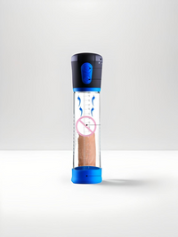 POWER UP Electric Penis Pump Extender in use, featuring the vacuum suction mechanism for optimal enlargement and pleasure enhancement through the electric penis pump.