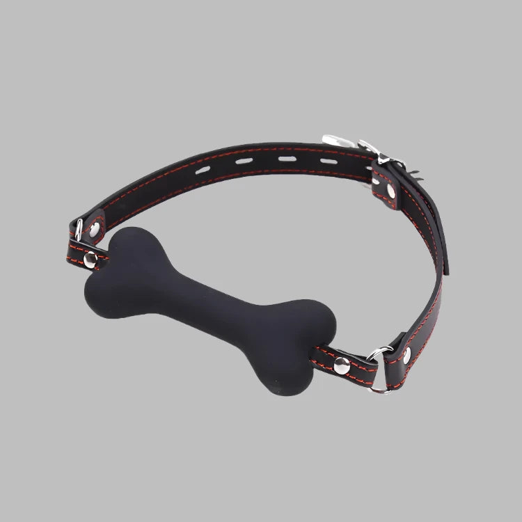 a black dog collar with a bone on it