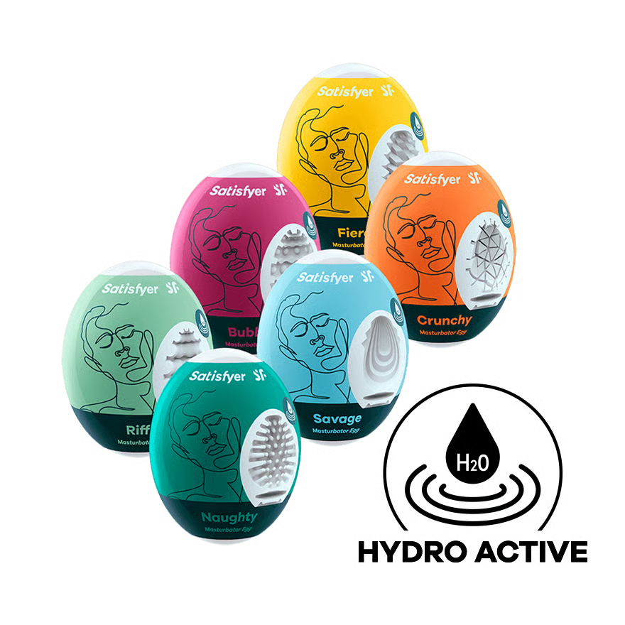 Satisfyer 6-Piece Egg Set Masturbators - Hydro-Active TPE, Flexible Design, No Lubricant Needed, Realistic Feel (Copy)