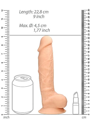 Real Rock Dual Density Thermo-Reactive Silicone Dildo with Balls