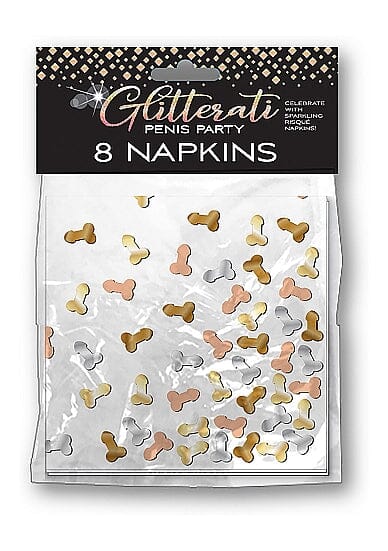 Glitterati Penis novelty party napkins with colorful, humorous print for adult celebrations, by NsNovelties.