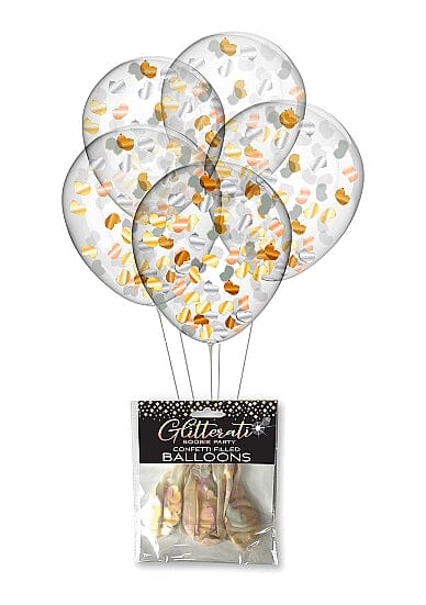 Colorful confetti balloons by Little Genie, filled with vibrant confetti, ready for celebration or decoration.