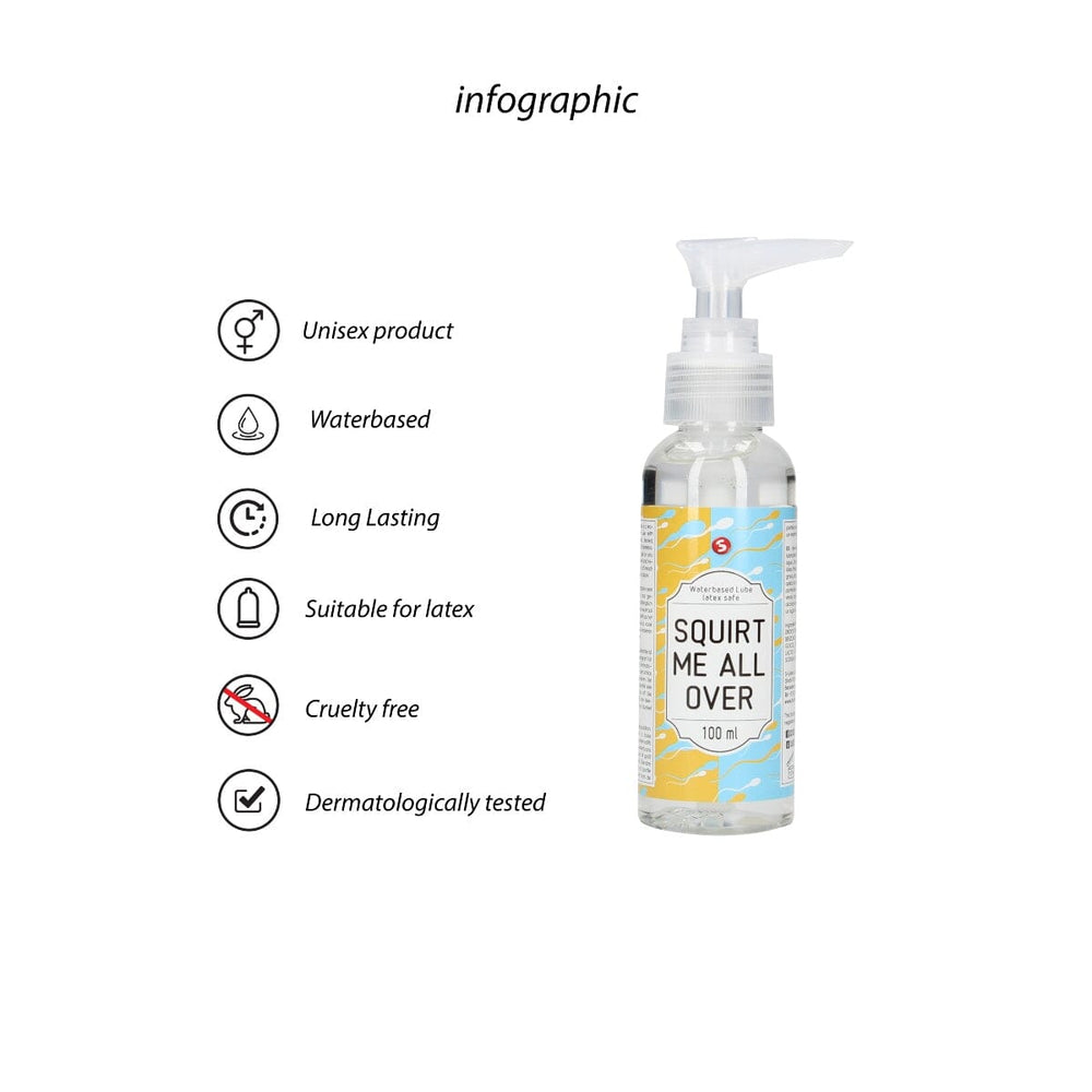 S-line Squirt Me All Over Gel water-based lubricant in 100ml bottle, clear gel texture shown in the image.