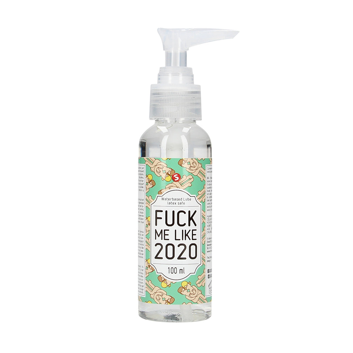a bottle of hand sanitizer on a white background