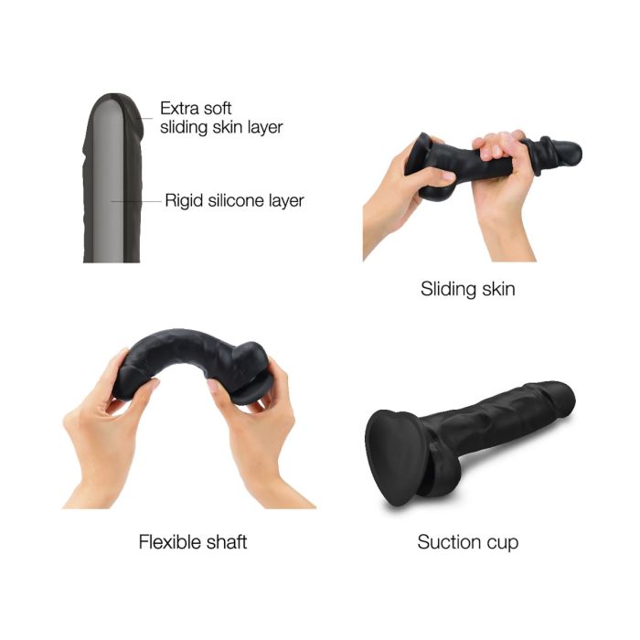 Strap On Me - Sliding Skin realistic dildo Black M