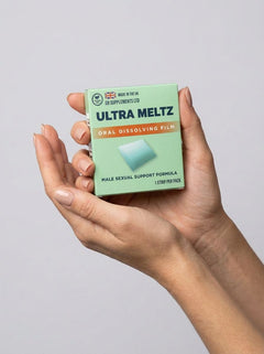Ultra Meltz Herbal Oral Dissolving Film by GB Supplements, vegan aphrodisiac strips for enhancing intimacy and vitality.