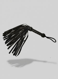 Prowler RED Leather Flogger – Short Luxury BDSM Impact Toy With Multi-Tail Grip Handle