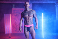 Elegant Jockstrap - Underground Black/Electric Pink from Sukrew featuring low-rise front and silky polyamide fabric.