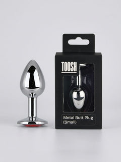 Toosh Metal Butt Plug With Gems - Aluminium Alloy, Jewelled Base, Beginner Friendly metal butt plug for luxurious intimate styling