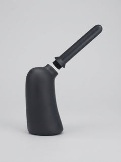 Prowler RED 350ml black angle anal cleansing douche with ergonomic design, silicone nozzle, and easy-to-use controls.