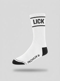 Men's Prowler RED Lick Socks featuring bold red and black design, comfortable fit, and reinforced heel and toe for durability.