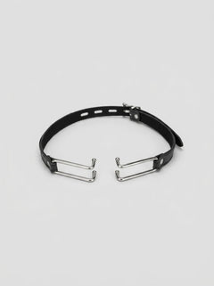 Elegant Black Spider Stretch Gag, ideal for BDSM role-playing, featuring adjustable straps for a perfect fit and lightweight design.