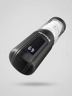 The heating function of the Amovibe Porsha Automatic Masturbator highlighted, promising warming sensations that enhance the realistic feel.