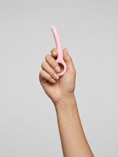 Close-up view of the Skins Care 3pcs Curved Dilator Set, featuring trendy silicone material, ideal for enhancing confidence and comfort during use.