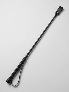 Bound Noir Nubuck genuine leather BDSM riding crop with a sleek handle and sturdy tip, designed for impact play and control.