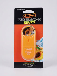 GoodHead Juicy Head Sours Dry Mouth Salivating Spray Sour Peach 9ml boxed to-go spray