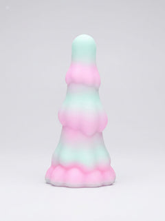 F**kLore Ghost Silicone Tiered Textured Fantasy Dildo angled view showcasing its textured stacked ghost silhouette