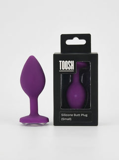 Toosh Silicone Butt Plug with Clear Gem Base - 3 colours and 3 sizes available, Toosh silicone butt plug collection