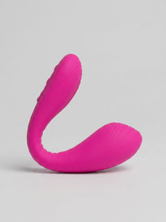 Lovense Dolce Remote App Control Dual-Ended Vibrator in pink, flexible curved design for dual stimulation and app control vibrator use