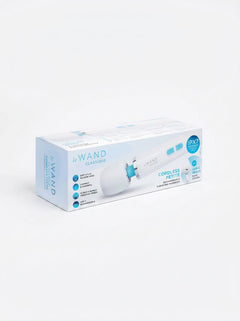 Rechargeable Le Wand Classique Petite Vibrating Wand Massager in White, seamlessly combining luxury and functionality for on-the-go muscle relief.
