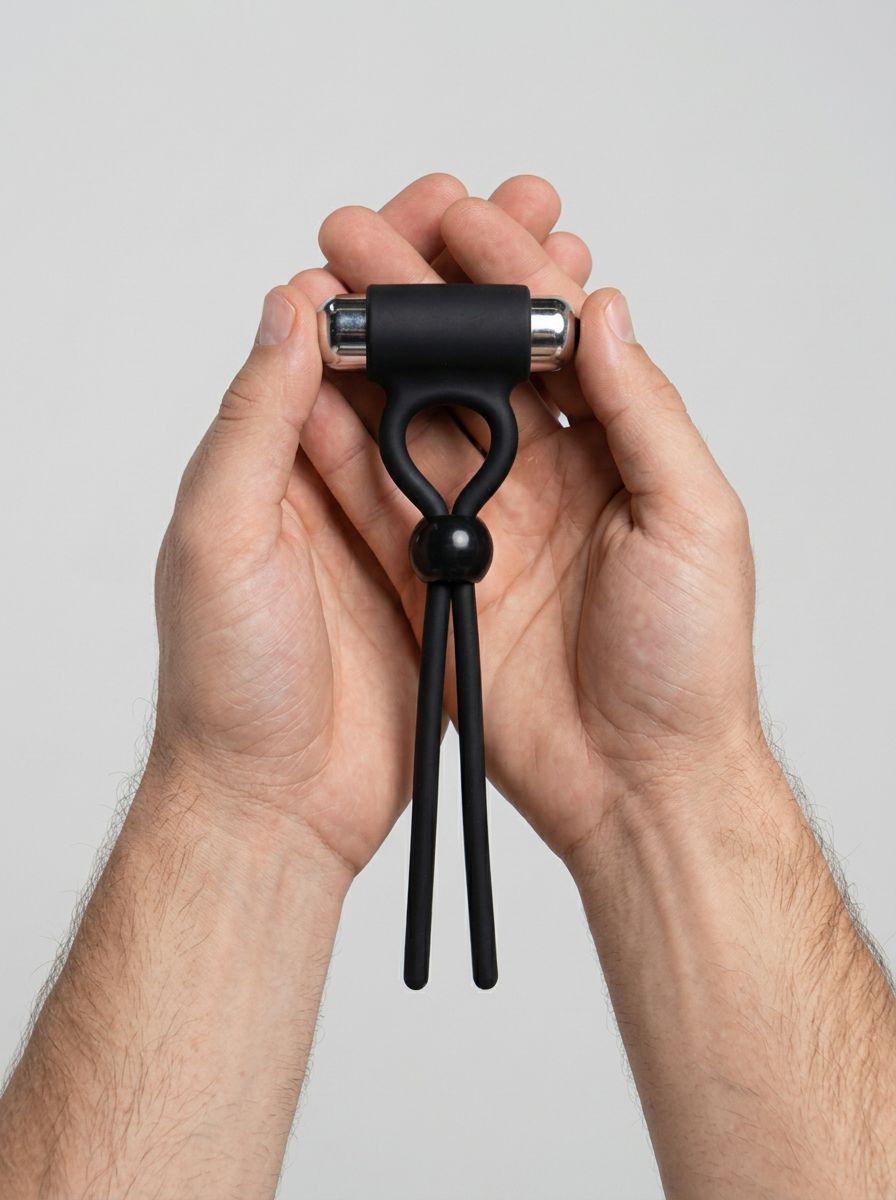 Rev-Rings Vibrating Adjustable Silicone Cock Ring elegantly designed for enhanced pleasure with a focus on comfort and versatile fit, showcasing the innovative adjustable cock ring feature.