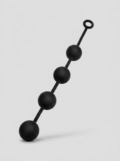 Sleek presentation of Prowler RED Silicone Anal Beads in an elegant pose, showcasing their refined aesthetics.
