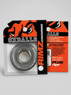 Stylish Oxballs Rimz Single Stretchy Thick Cock Ring, expertly crafted to be reusable and easy to clean.