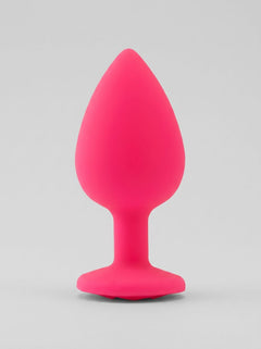 Toosh Silicone Butt Plug with Clear Gem Base - 3 colours and 3 sizes available, premium silicone butt plug for comfortable wear