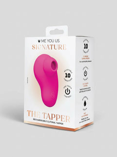 Me You Us Signature The Tapper Clitoral Pulsating Suction Vibrator with pink and black colour options