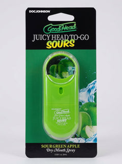 GoodHead Juicy Head Sours Dry Mouth Salivating Spray Sour Green Apple 9ml boxed to-go spray