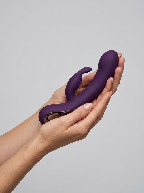 Pretty Love Liam Rabbit G-Spot Vibrator Purple highlighting the clitoral stimulator and ergonomic shape, designed for intense satisfaction and explosive orgasms.