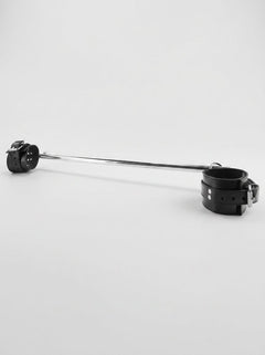 Adjustable 24-38 Inch Leather Leg Spreader Bondage Bar with Cuffs for Intense Positioning - Luxury leg spreader bondage designed for comfort and functionality.