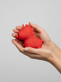 Close-up of the Unihorn - Cupid's Beau (The Heart Nosed One), showcasing its intricate details as a premium massaging vibrator for exquisite pleasure.