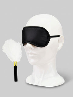 Gorgeous Eye Mask and Feather Tickler play kit by Bound to Play, perfect for couples seeking to elevate their intimate experiences with the Mask and Feather Tickler.