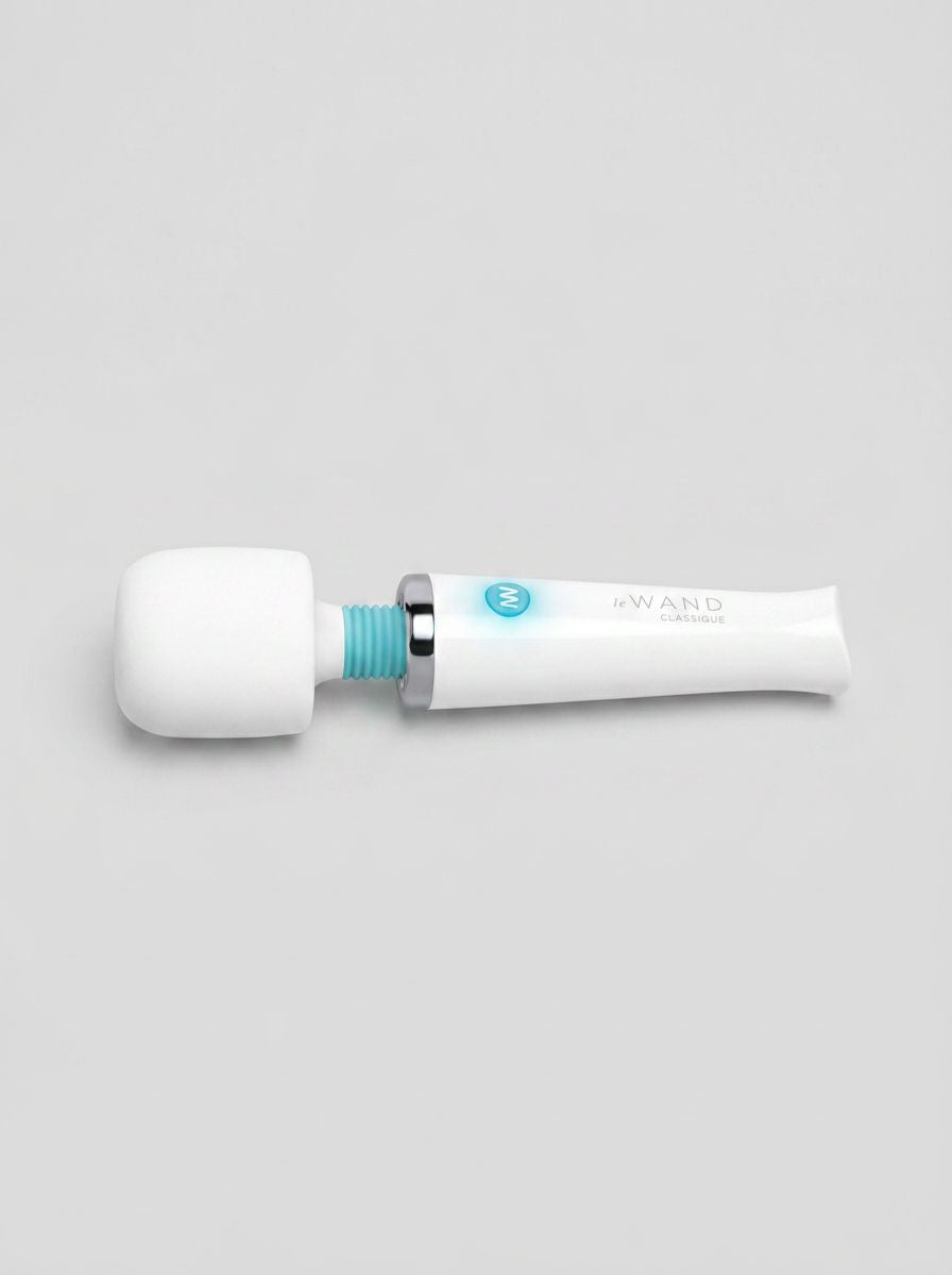 Le Wand Classique Mini Vibrating Wand Massager in black, compact and portable personal pleasure device with ergonomic design.