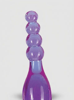 Smoothy Prober Double-Ended Textured Jelly Anal Dildo with smooth probe and graduated beaded stimulation