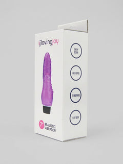 Purple Loving Joy 7-inch realistic dildo vibrator with multi-speed settings, designed for intimate pleasure.