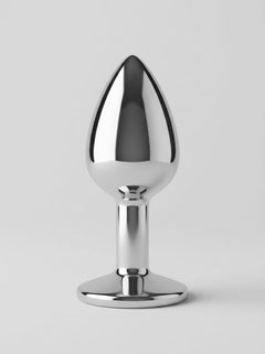 Toosh Metal Butt Plug With Gems - Aluminium Alloy, Jewelled Base, Beginner Friendly metal butt plug in a luxurious polished finish