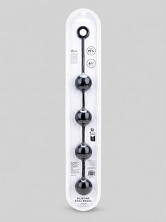 Prowler RED Silicone Anal Beads elegantly displayed in a U shape, highlighting their sophisticated design and comfortable use.